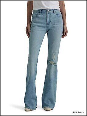 Women's Mid Rise Flare Jeans Stretch Denim 5 Pocket Casual